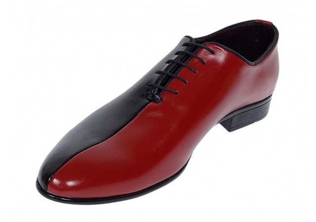 Pantofi barbati elleganti din piele naturala - Negru cu Rosu MOD1NR